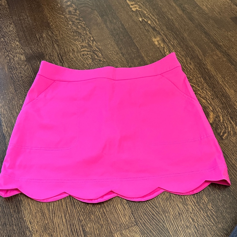 Vineyard Vines Bright Pink Scalloped Mini Skirt